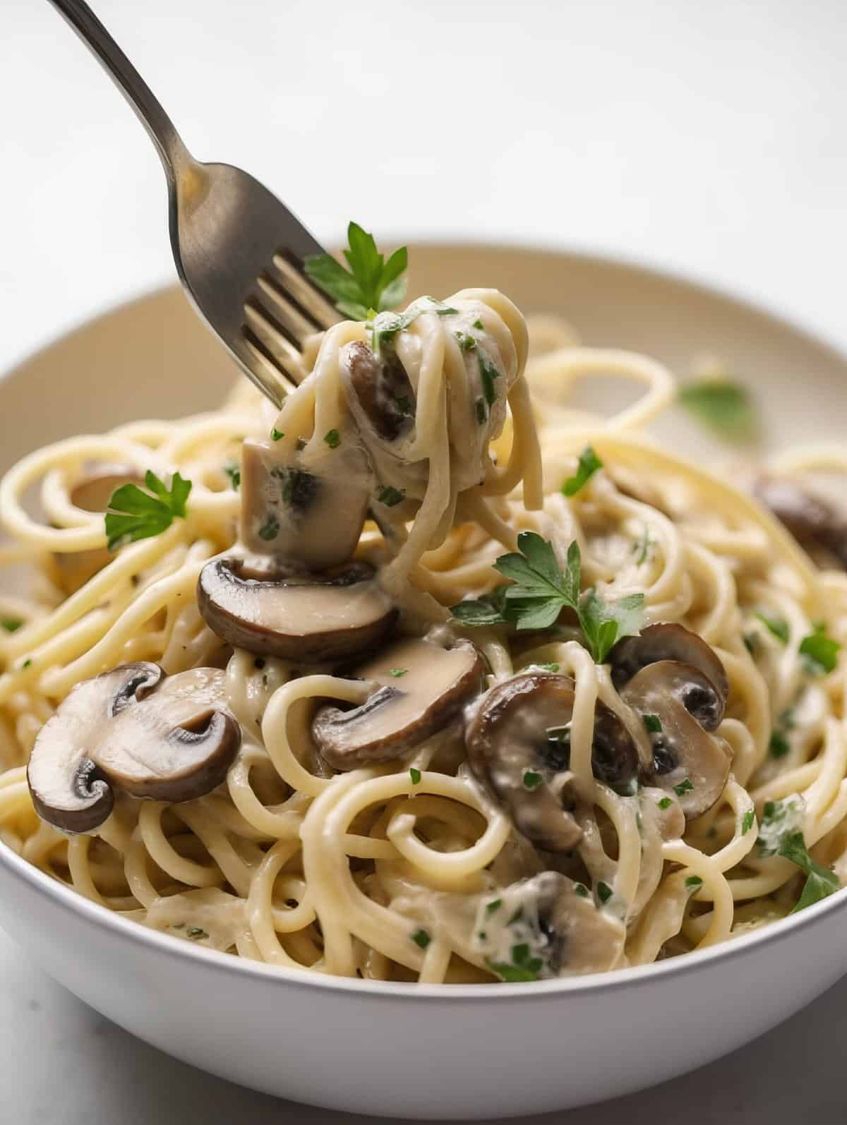 Creamy Brown Butter Linguine with Mushrooms