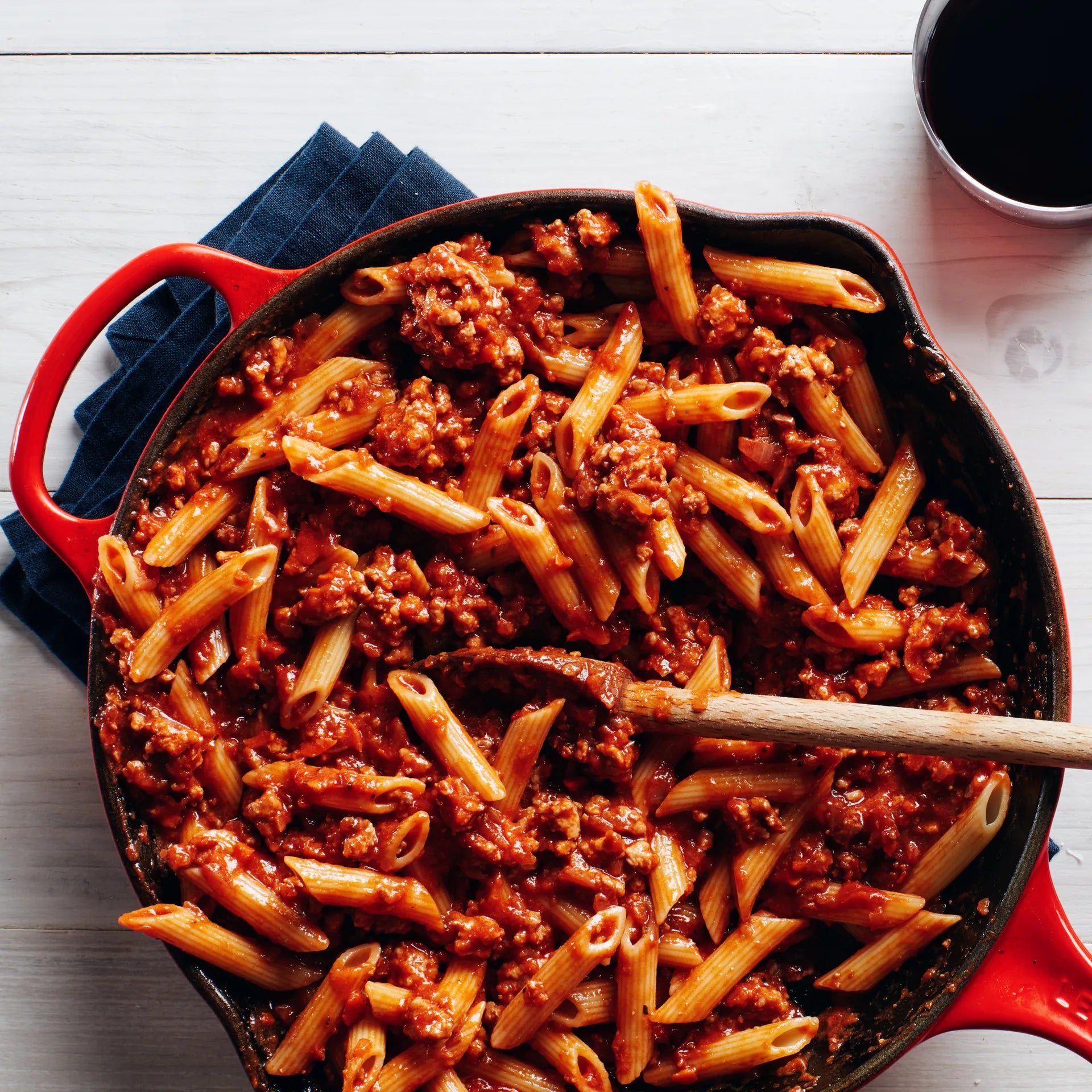 Gluten Free Penne with Home-Made Meat Sauce